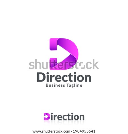 Direction - Letter D Logo with arrow concept