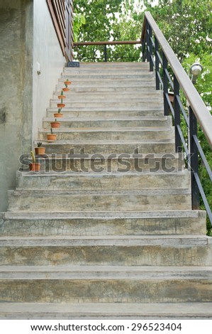 Way up the stairs of the house