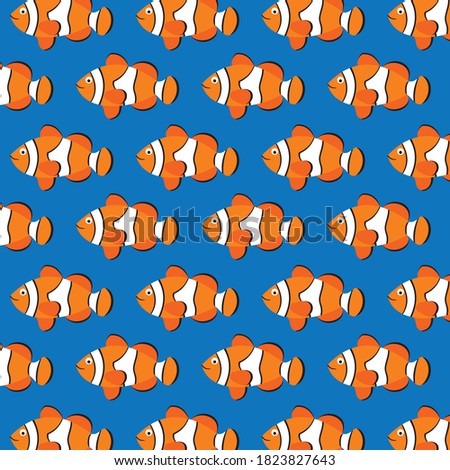 Cute fish for kids seamless pattern