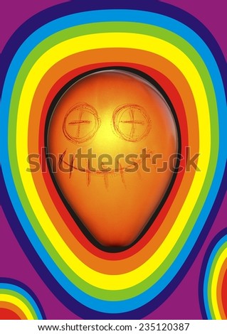 balloon painted under chuchelo on a bright background