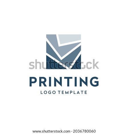 Layered Paper Sheet for Office Printing Document logo design