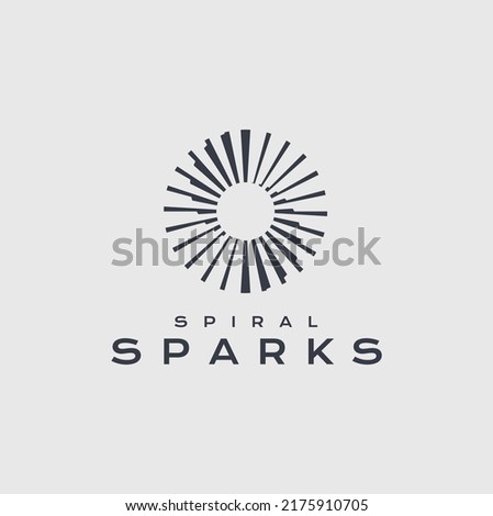 Initial Letter S with Sparks Rotation Sparkle logo design