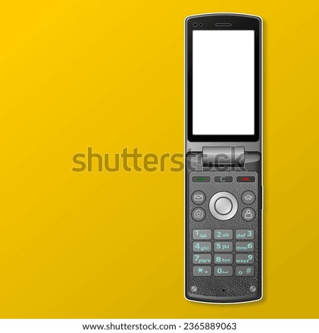 flip phone and white screen vector illustration 