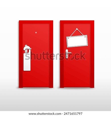 red doors with sign set vector design