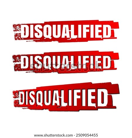 disqualified sign design vector set 