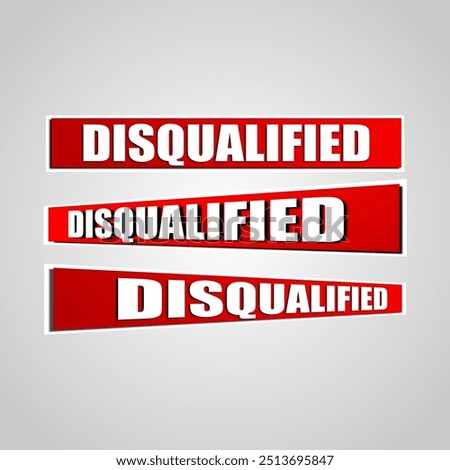 disqualified stickers set design vector