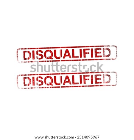 disqualified stamp set vector design