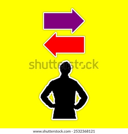 person with arrow sign background