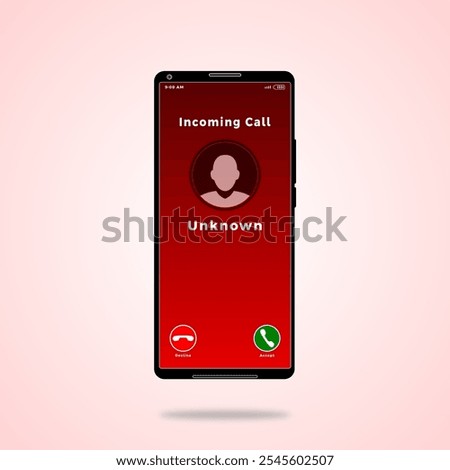 unknown incoming call on smartphone illustration