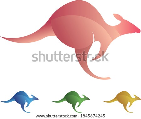 Kangaroo Logo made with golden ratio principles, Jumping and running  Kangaroo Emblem or Logo vector template suitable professional company logo and  brand logo in 4 color option