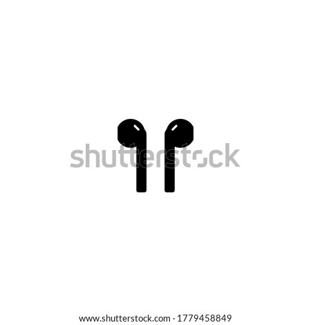 Wireless headphones icon black on a white background. Vector EPS10