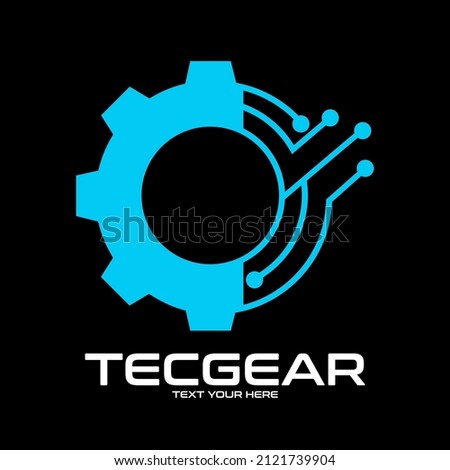 Gear technology vector logo template. This design use cog symbol. Suitable for industrial.