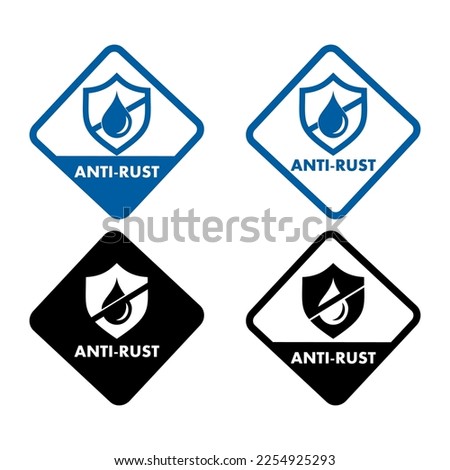 Anti-rust logo vector badge set. Suitable for business, industrial and label product