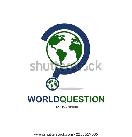 World question vector logo design. Suitable for business, world, question mark, and education