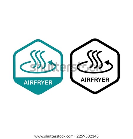 Air fryer badge logo design. Suitable for product label and technology