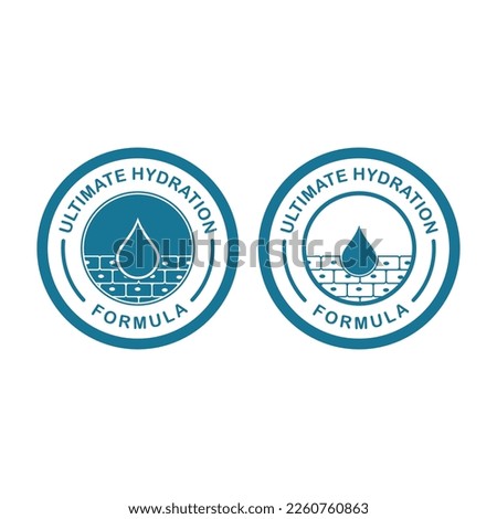 Ultimate hydration formula badge logo design. Suitable for cosmetics product and beauty label