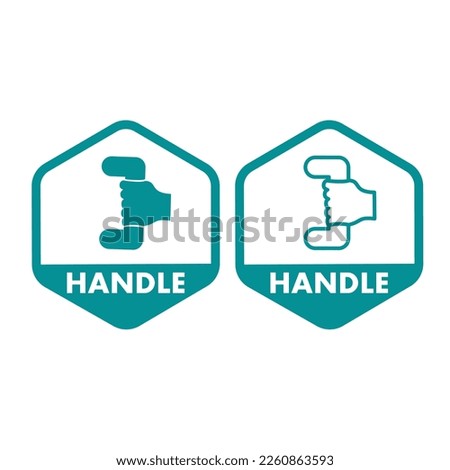Handle or holding ergonomic logo vector badge