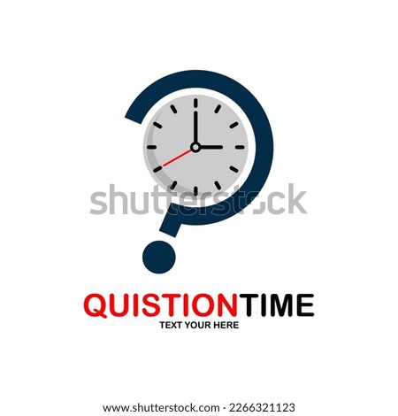 Question time vector logo design. Suitable for business, web, schedule, question mark