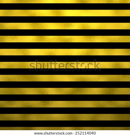 Gold and Black Metallic Faux Foil Stripes Background Striped Texture