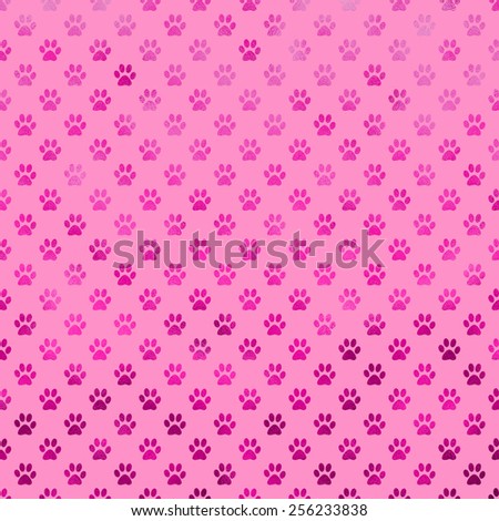 Pink Dog Paws Metallic Foil Polka Dot Texture Background Pattern