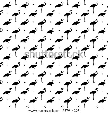 Black and White White Flamingo Pattern Flamingos Polk Dot Background Texture