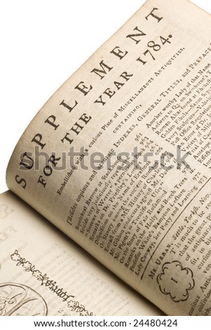 1700\'s Men\'s Quarterly Magazine isolated on white background