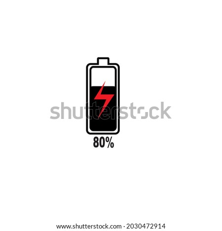 80% battery charger vector illustration 