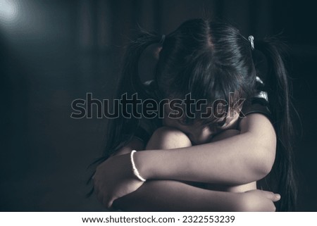 Similar – Image, Stock Photo portrait one sad little boy sitting near a window