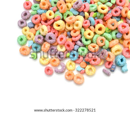 Delicious and nutritious fruit cereal loops flavorful, healthy and funny addition to kids breakfast