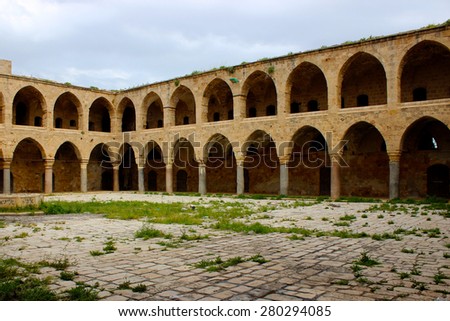 Abandoned building in the Arab Old City of Akko (Acre) in Israel