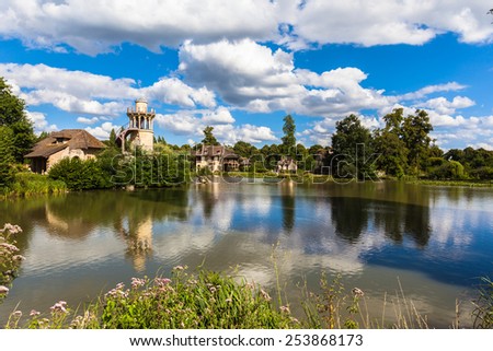 View of old hamlet of the Queen Marie-Antoinette\'s estate near Versailles palace, paris, France