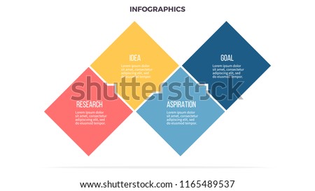 Business infographics. Informational table with 4 steps, options. Vector template. 
