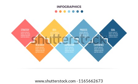 Business infographics. Informational table with 7 steps, options. Vector template. 
