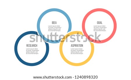 Business infographics. Vector presentation with 4 options, circles. 