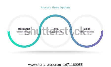 Business process. Timeline infographics with 3 steps, options. Vector chart.