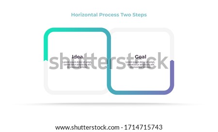 Business infographics. Process with 2 steps, labels, options. Vector chart.