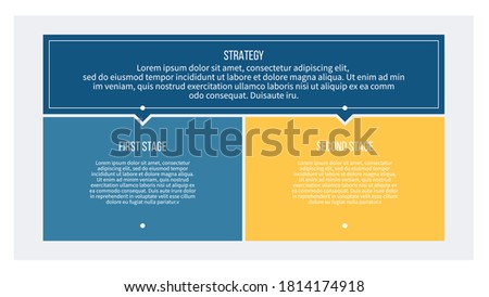 Business infographic template. Banner with 2 options, columns, sections. Vector chart.