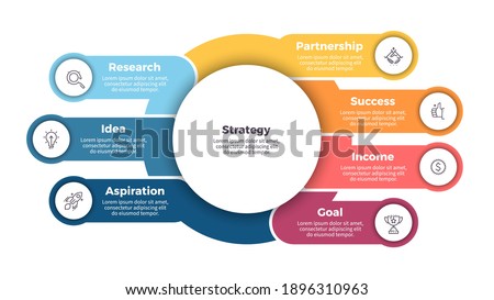 Business infographic template. Organization chart with 7 steps, options. Vector chart.