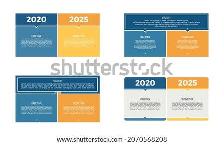 Business infographic template. Banner chart with 2 options, columns, steps. Vector chart.