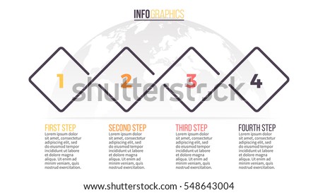 Business infographics. Timeline with 4 steps. Vector infographic element.