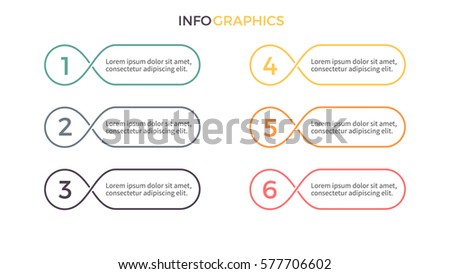 Business infographics. Presentation with 6 number options. Vector element.