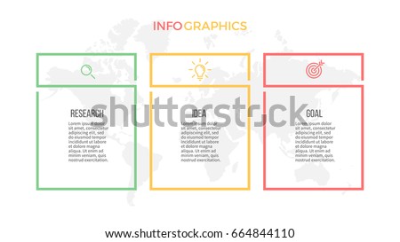 Business infographics. Presentation with 3 columns, options. Vector template.