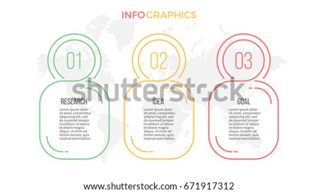 Business infographics. Presentation with 3 columns, options. Vector template.