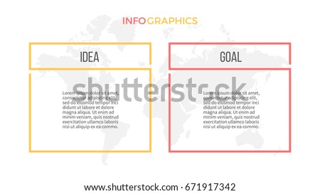 Business infographics. Presentation with 2 columns, options. Vector template.