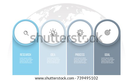 Business infographics. Presentation with 4 columns, options. Vector template.