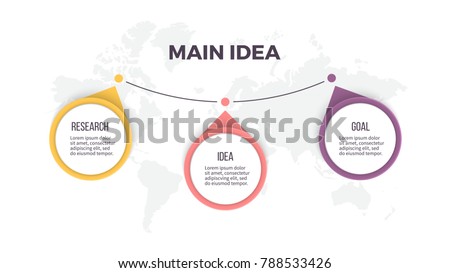 Business infographics. Timeline with 3 steps, options. Vector template.