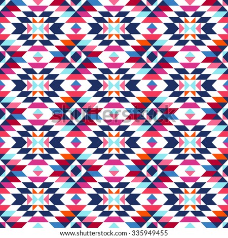 Tribal seamless colorful geometric pattern.