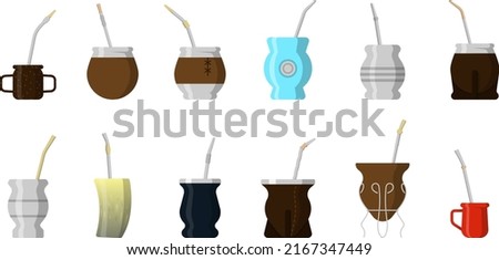 set of argentine mate shapes on vector illustration 