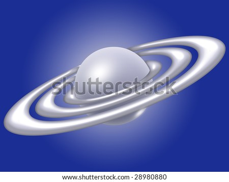 Saturn, the planet illustration with rings