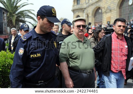 ISTANBUL,TURKEY-APRIL  24:Commemoration ceremony organized by The Say Stop to Racism and Nationalism initiative was held for the anniversary of the Armenian Genocide   April 24,2010 in Istanbul,Turkey